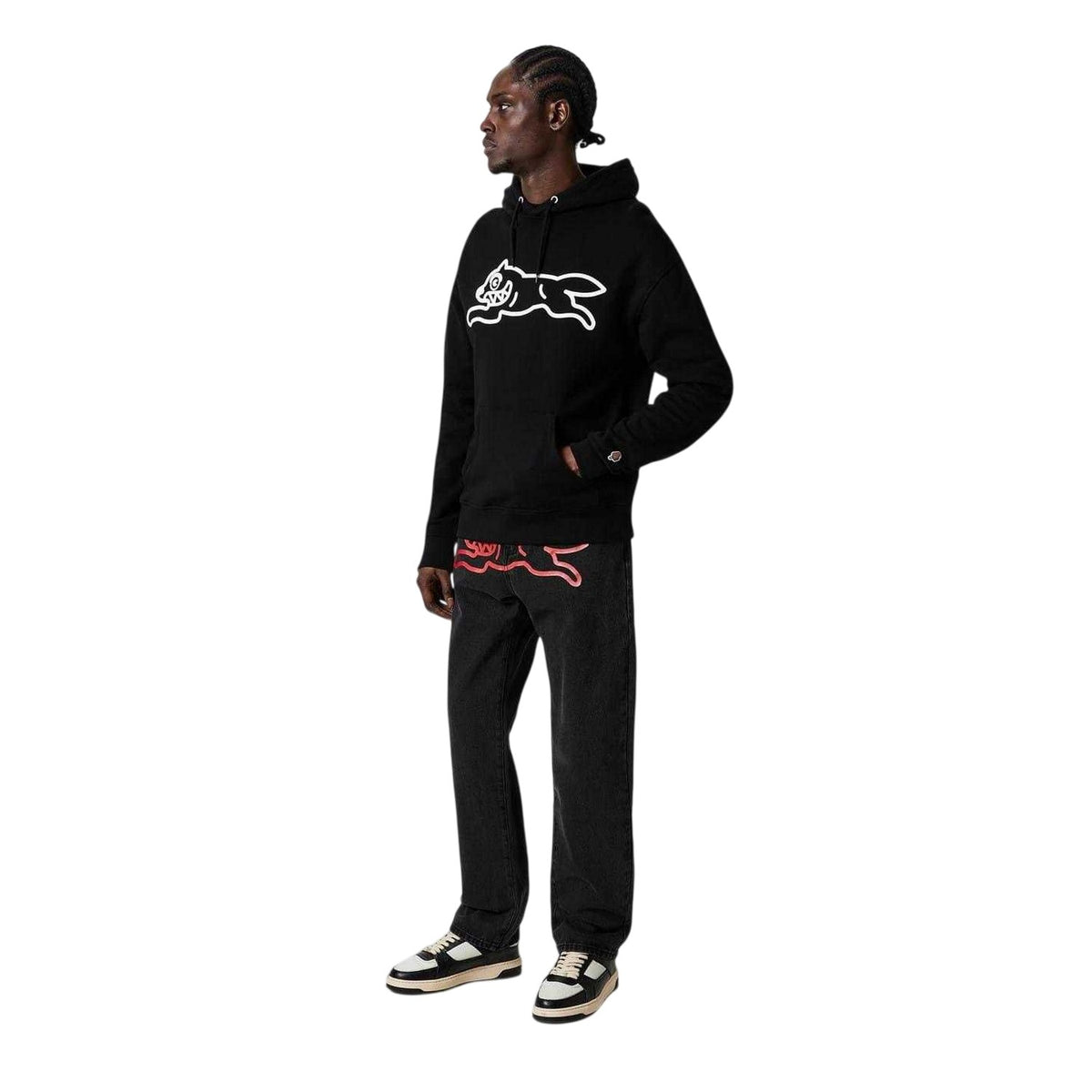 Black - Lifestyle - ICECREAM Mens Run Dog Long-Sleeved Hoodie