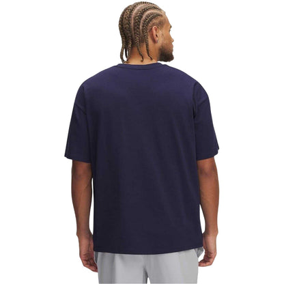 Blue - Back - Under Armour Mens Box Logo T-Shirt