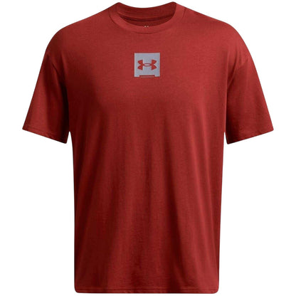 Orange - Front - Under Armour Mens Box Logo T-Shirt