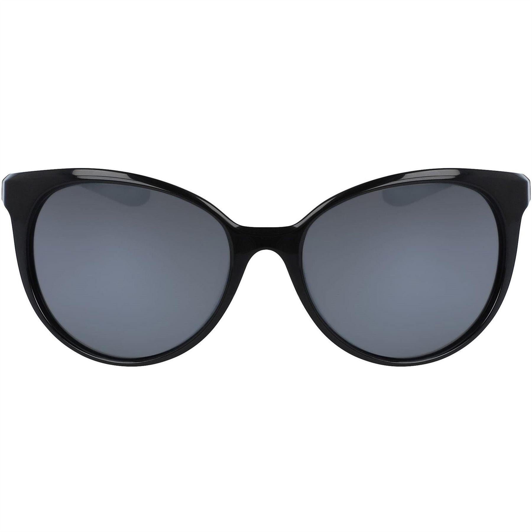 Black-White-Silver - Front - Nike Essence Logo Oval Sunglasses