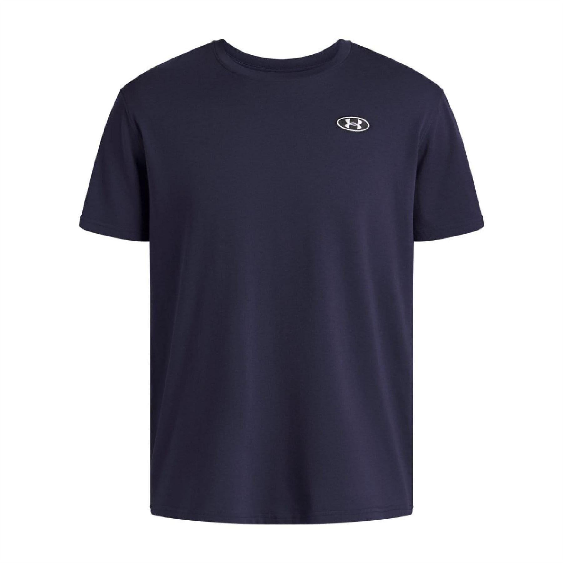 Blue - Front - Under Armour Mens Logo Heavyweight Loose T-Shirt