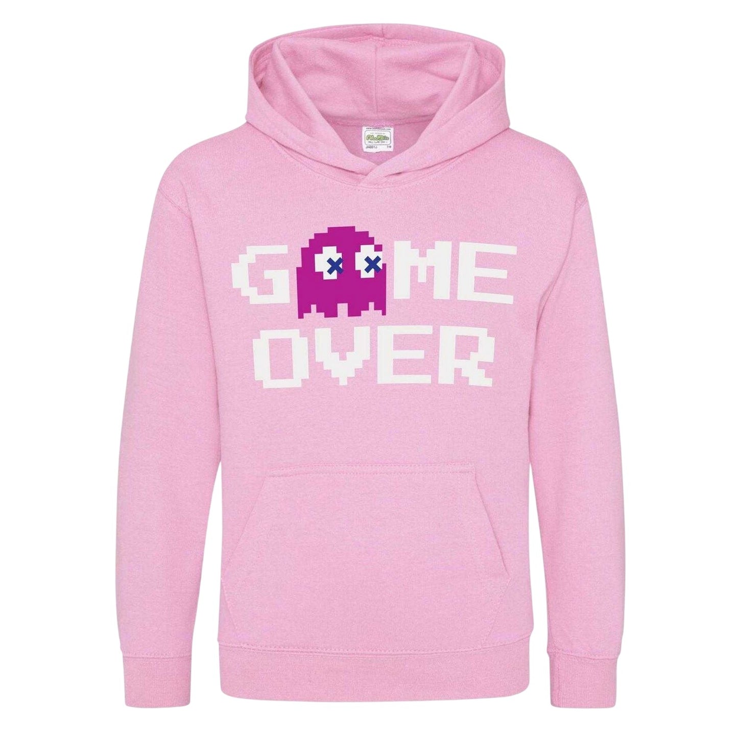 Pink - Front - Pac-Man Childrens-Kids Game Over Pac-Man Hoodie