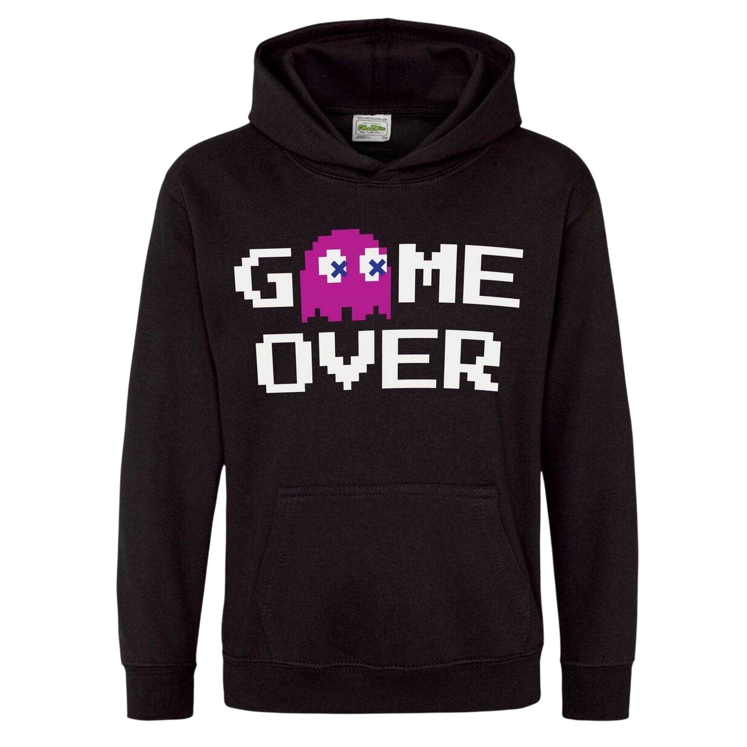 Black - Front - Pac-Man Childrens-Kids Game Over Pac-Man Hoodie