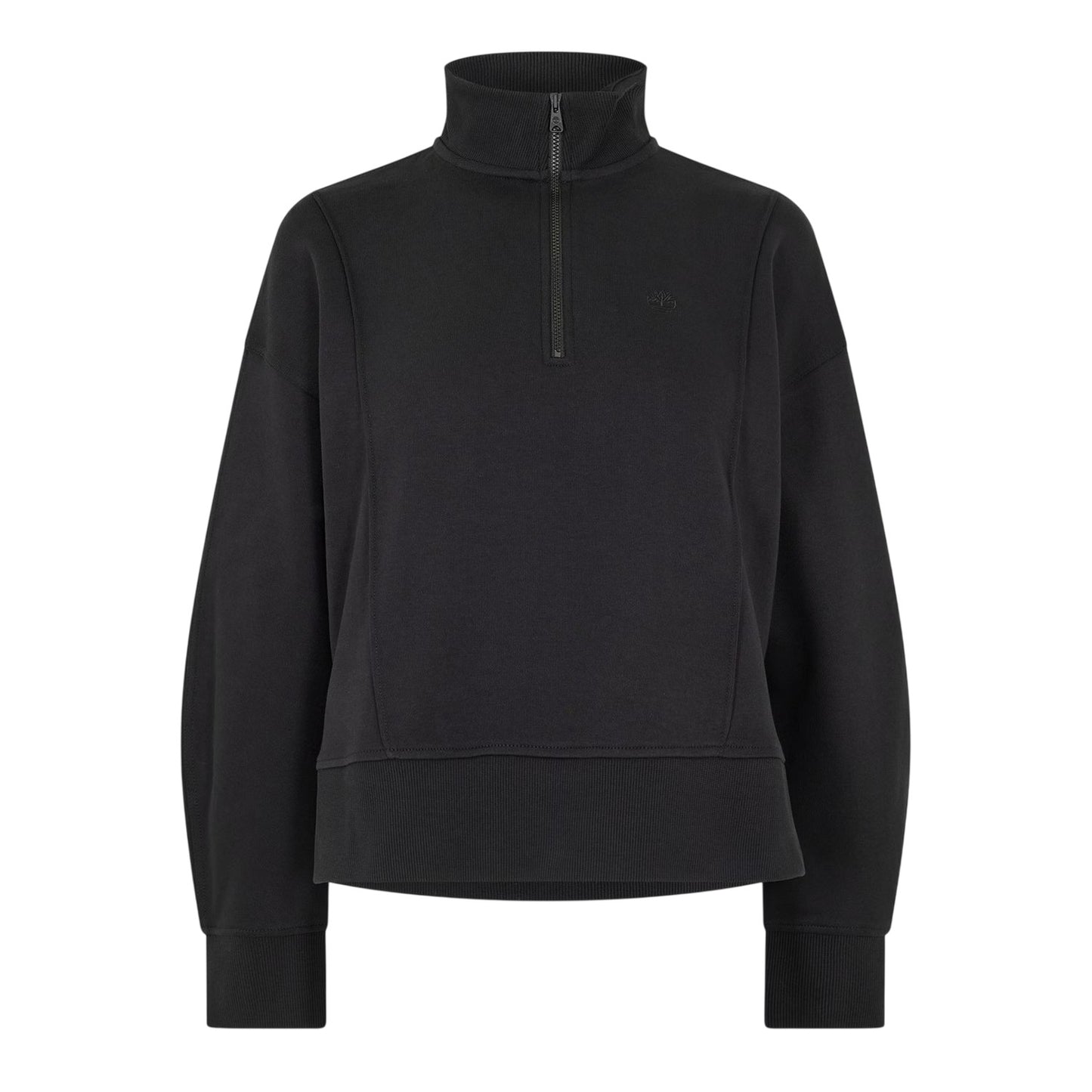 Black - Front - Timberland Womens-Ladies Fleece Quarter Zip Sweatshirt