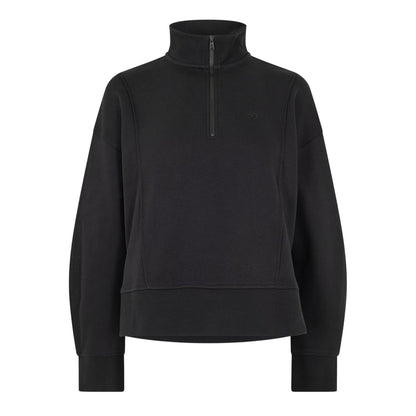 Black - Front - Timberland Womens-Ladies Fleece Quarter Zip Sweatshirt