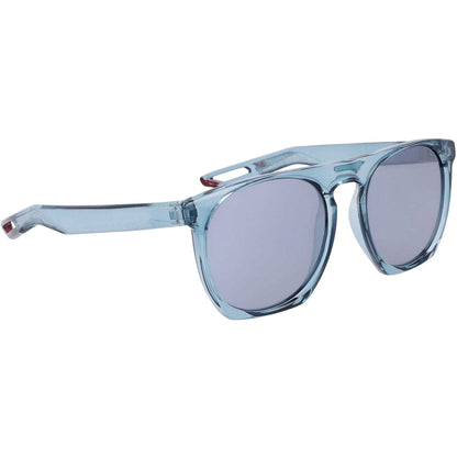 Blue-Silver - Side - Nike Flatspot XXII Wayfarer Round Logo Sunglasses