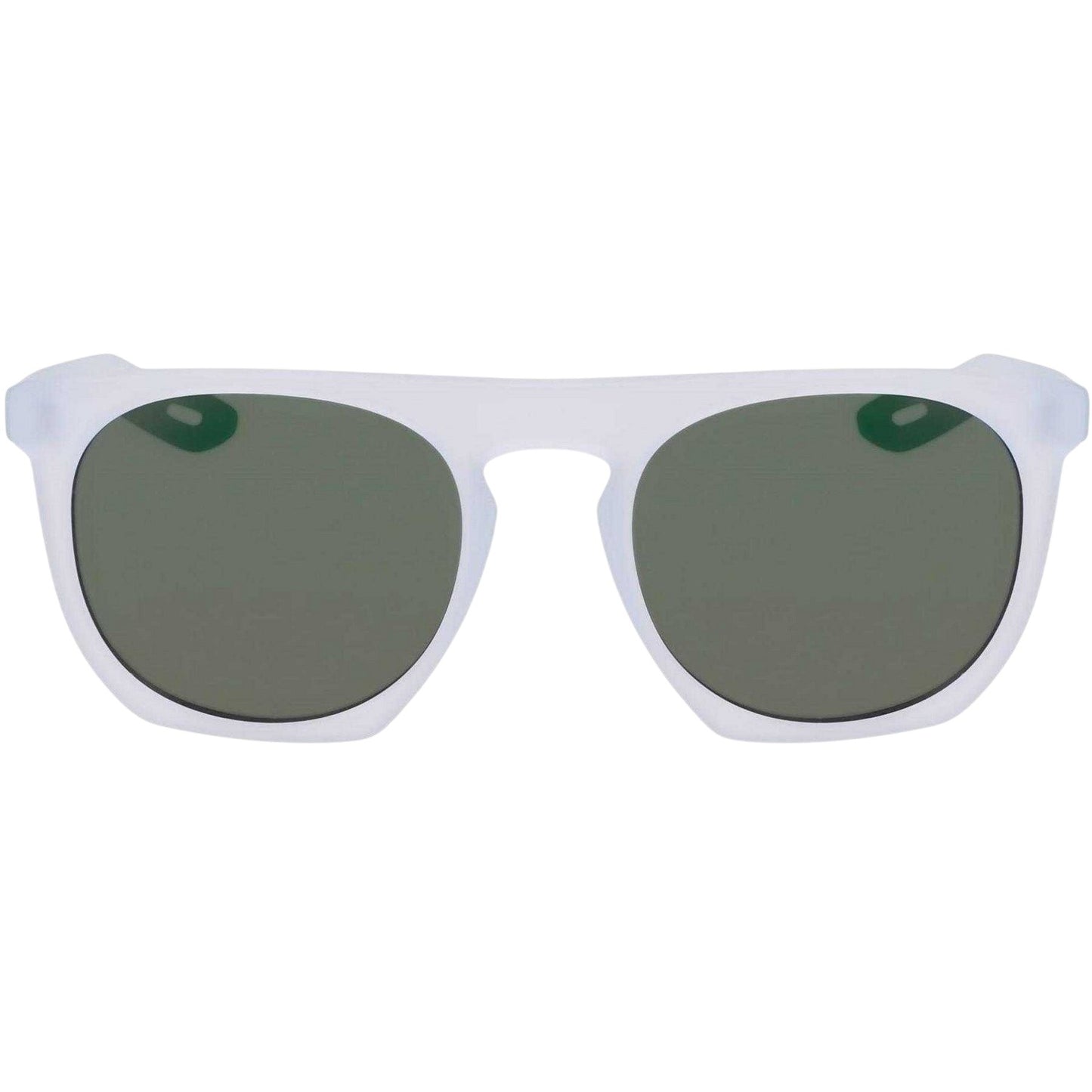 Platinum-Green - Front - Nike Flatspot XXII Wayfarer Round Logo Sunglasses