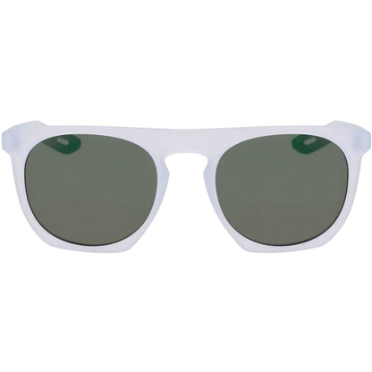 Platinum-Green - Front - Nike Flatspot XXII Wayfarer Round Logo Sunglasses
