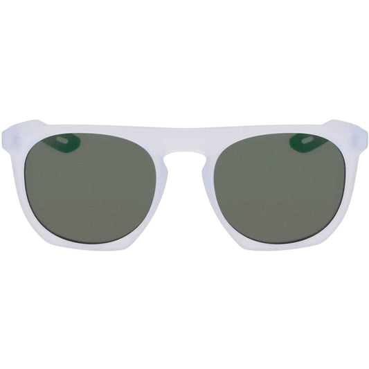 Platinum-Green - Front - Nike Flatspot XXII Wayfarer Round Logo Sunglasses