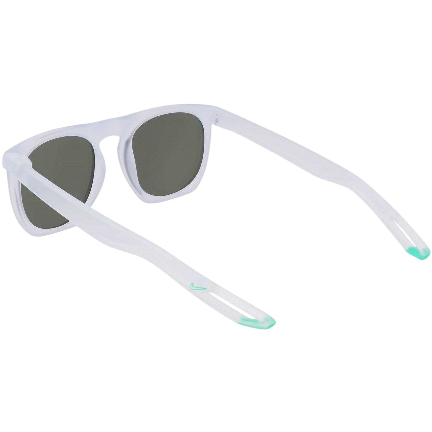 Platinum-Green - Back - Nike Flatspot XXII Wayfarer Round Logo Sunglasses