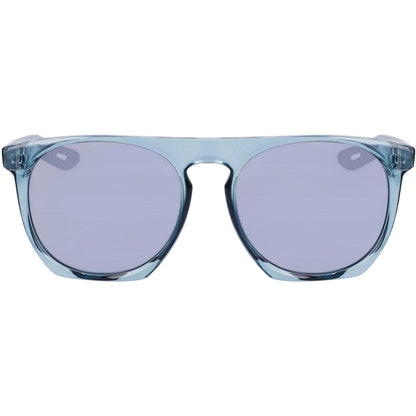 Blue-Silver - Front - Nike Flatspot XXII Wayfarer Round Logo Sunglasses