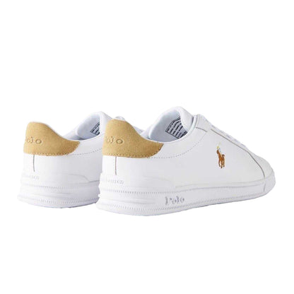 White-Bone - Back - Ralph Lauren Mens Heritage Leather Trainers