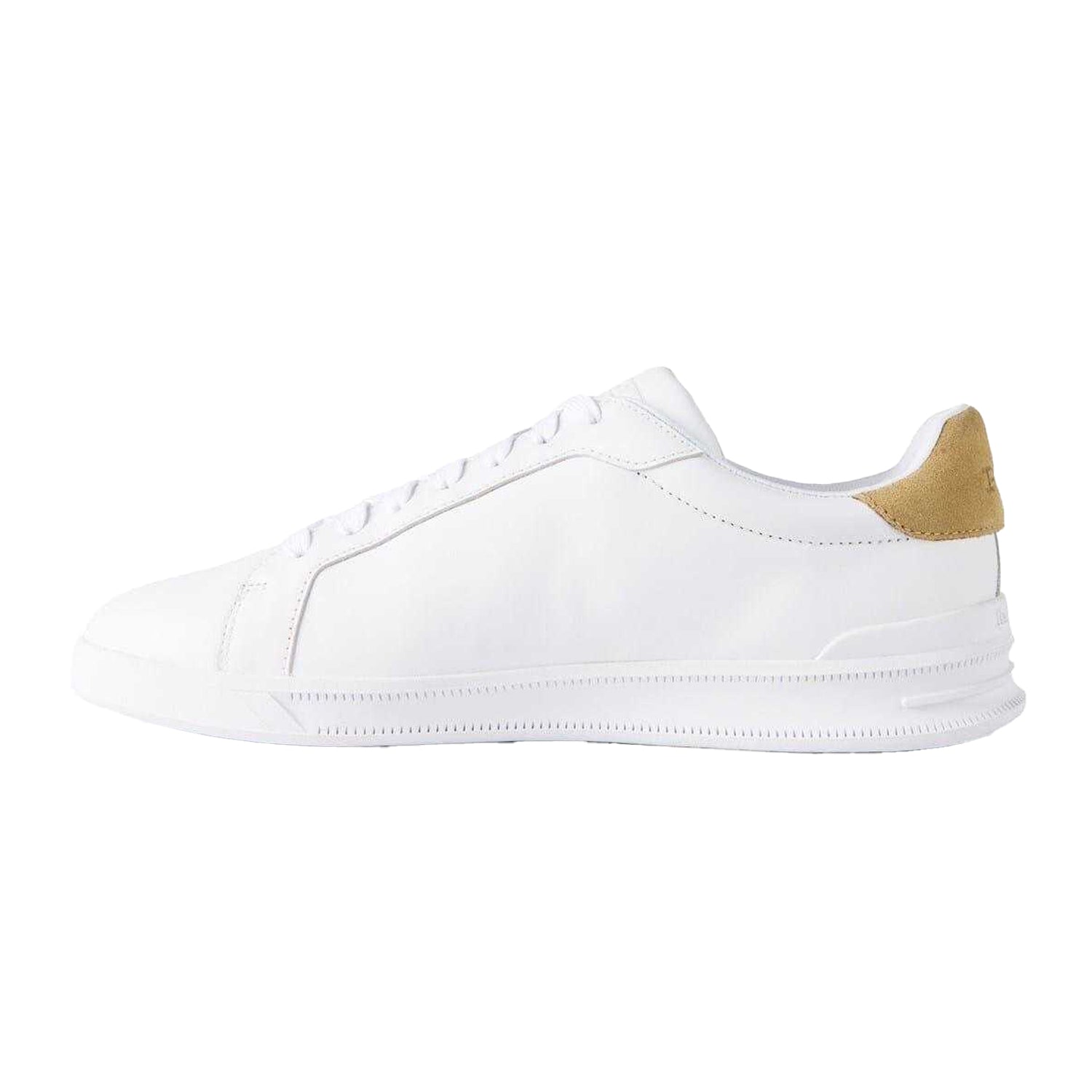White-Bone - Side - Ralph Lauren Mens Heritage Leather Trainers