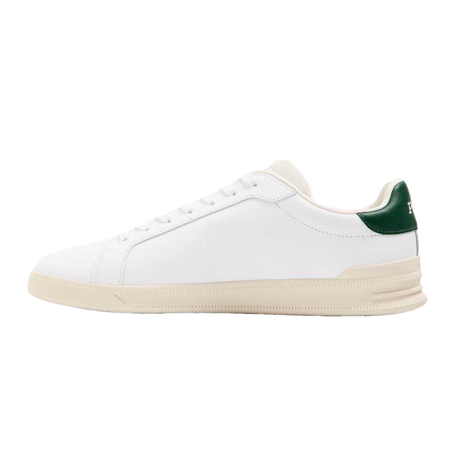 White-Green - Back - Ralph Lauren Mens Heritage Leather Trainers