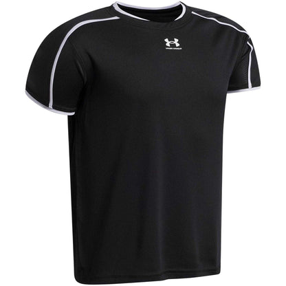 Black-White - Side - Under Armour Childrens-Kids Performance Logo T-Shirt