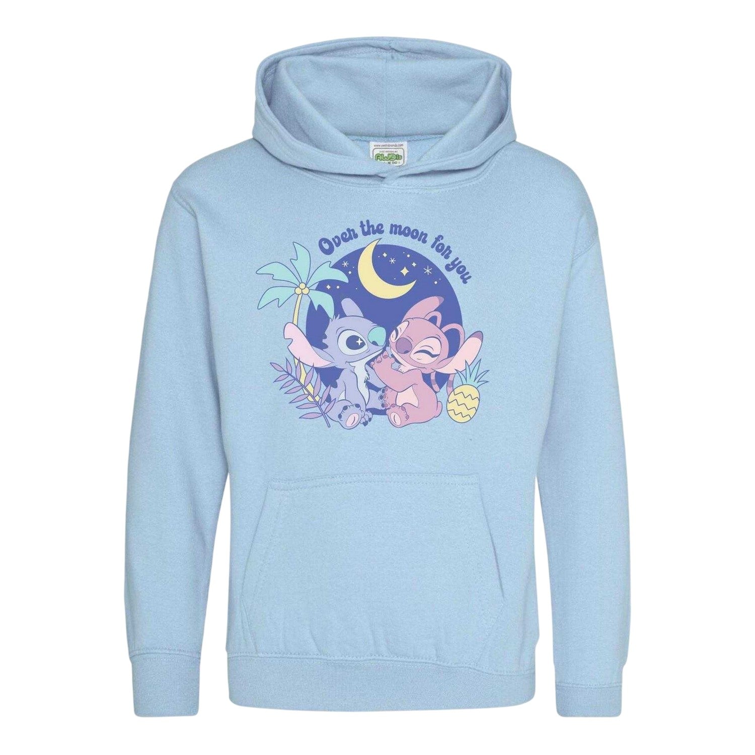 Blue - Front - Lilo & Stitch Childrens-Kids Over The Moon Valentine`s Day Hoodie