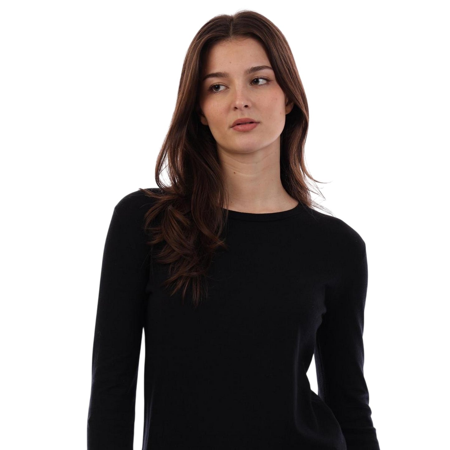 Black - Side - Diesel Womens-Ladies Fine Knit Ribbed Sweatshirt