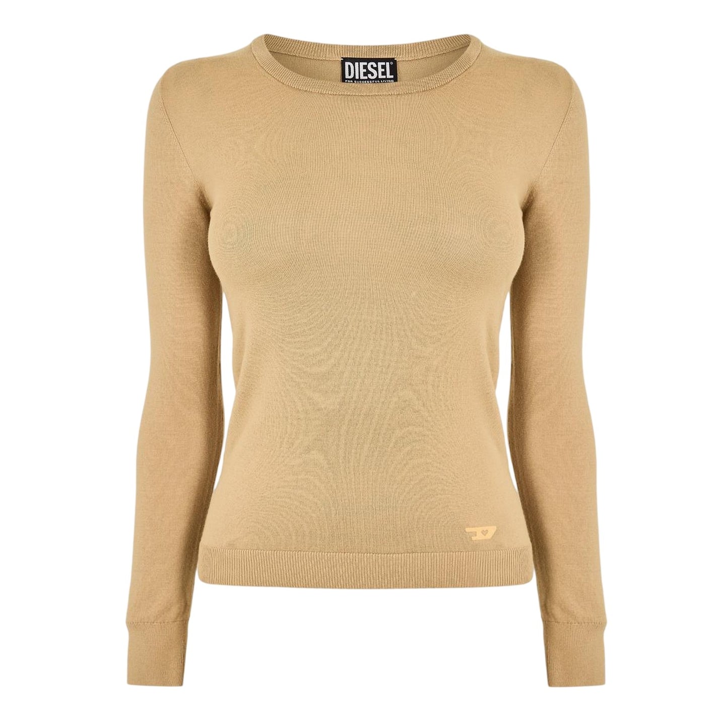 Neutral - Front - Diesel Womens-Ladies Fine Knit Ribbed Sweatshirt