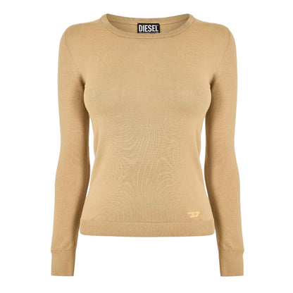 Neutral - Front - Diesel Womens-Ladies Fine Knit Ribbed Sweatshirt