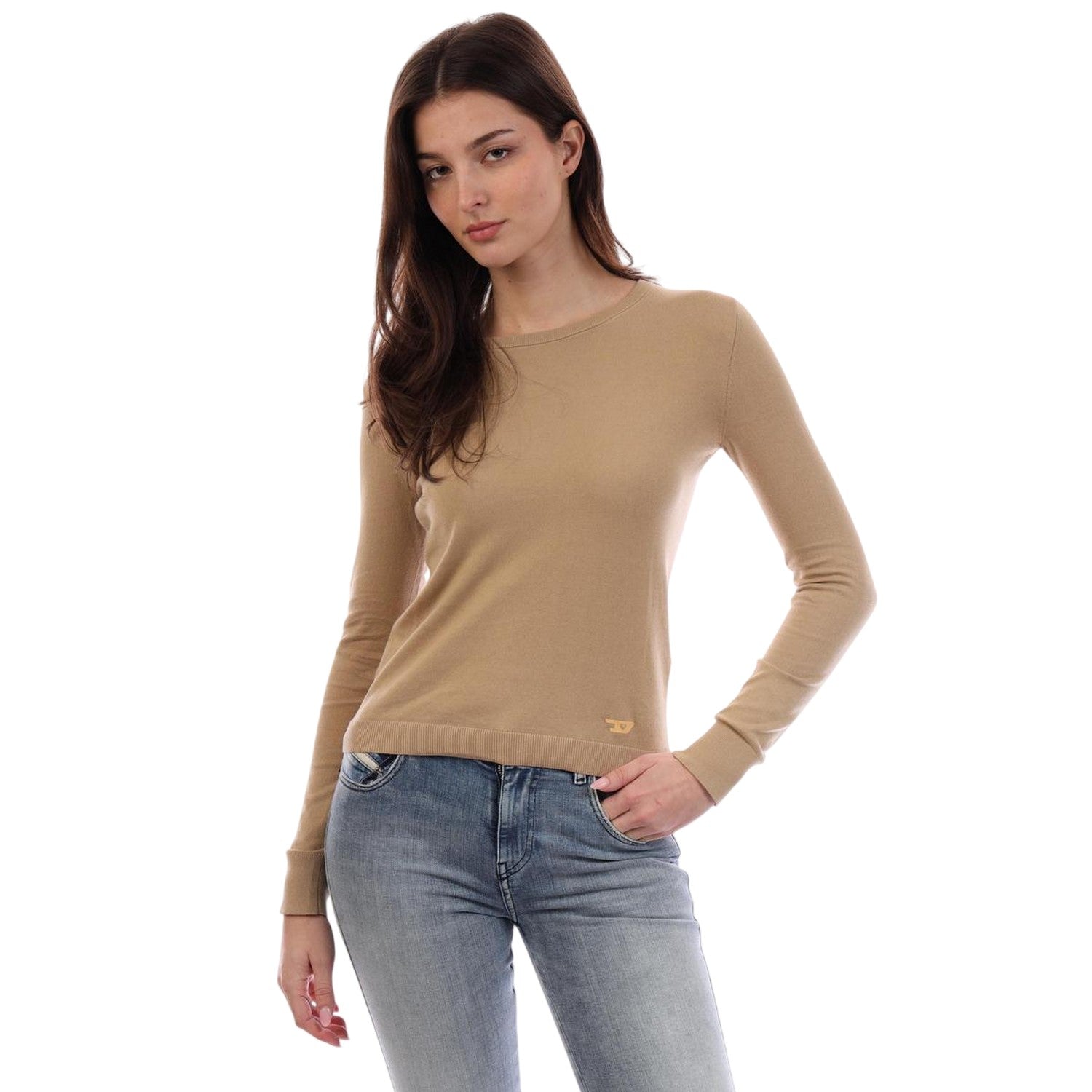 Neutral - Lifestyle - Diesel Womens-Ladies Fine Knit Ribbed Sweatshirt