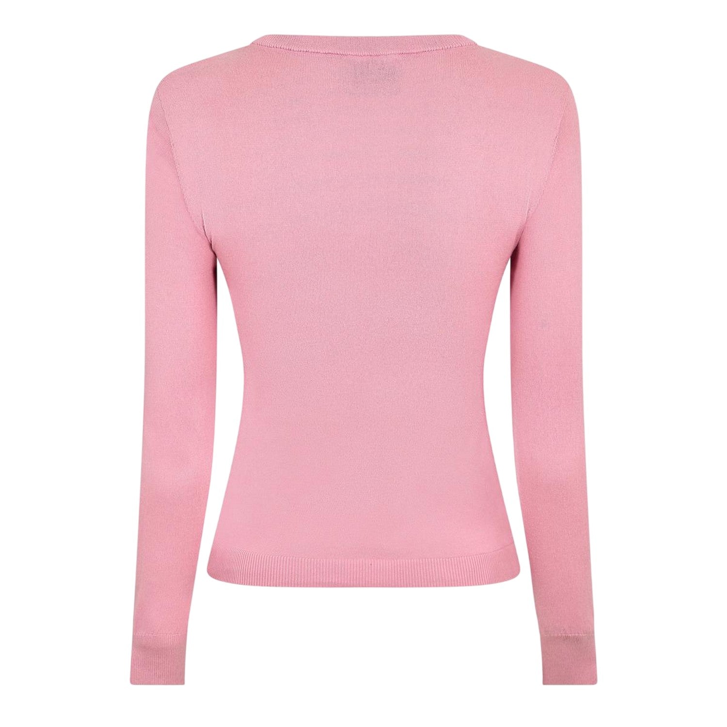Pink - Back - Diesel Womens-Ladies Fine Knit Ribbed Sweatshirt