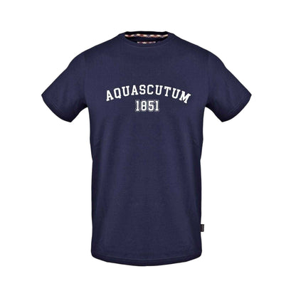 Navy - Front - Aquascutum Mens Arched Logo Crew Neck T-Shirt