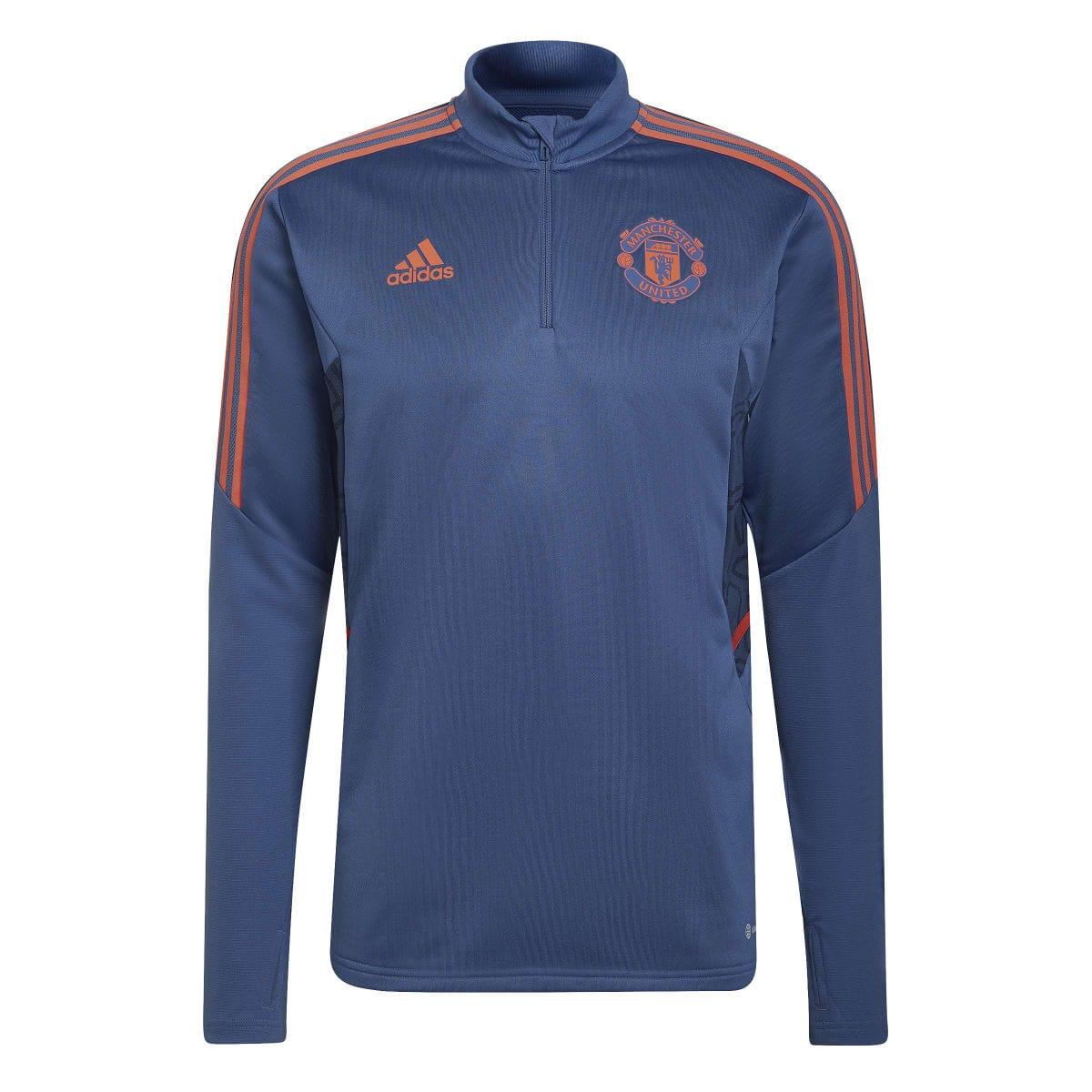 Blue - Front - Adidas Mens 2022-23 Manchester United FC Training Top
