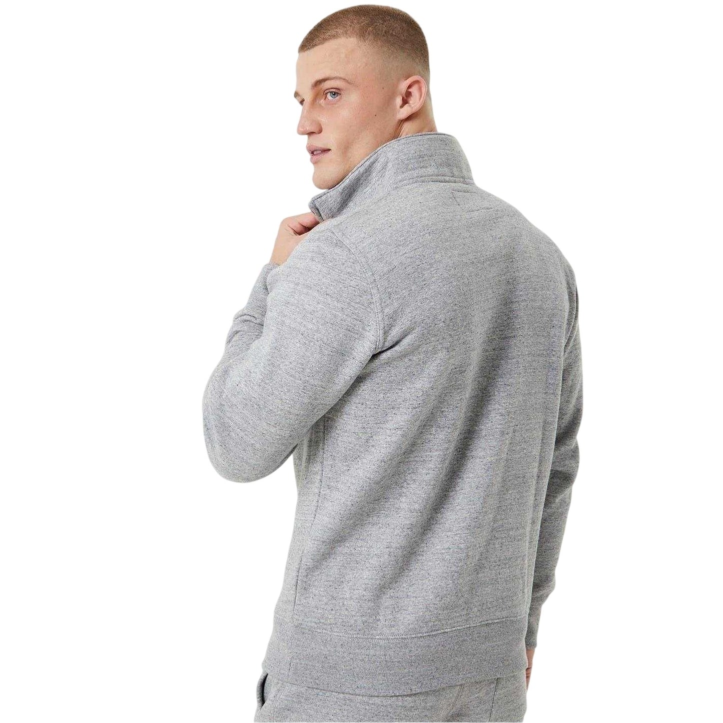 Grey Marl - Back - Jack Wills Mens Barchester Quarter Zip Sweatshirt