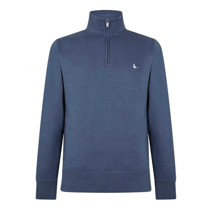 Indigo - Front - Jack Wills Mens Barchester Quarter Zip Sweatshirt