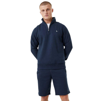 Navy - Front - Jack Wills Mens Barchester Quarter Zip Sweatshirt