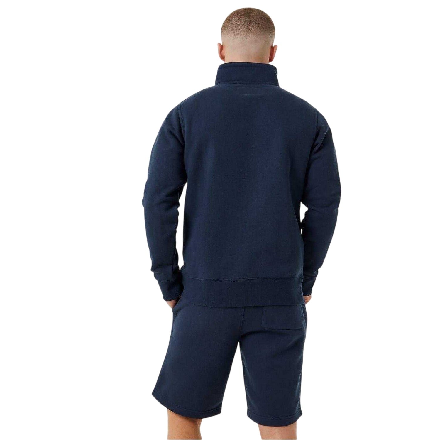 Navy - Back - Jack Wills Mens Barchester Quarter Zip Sweatshirt