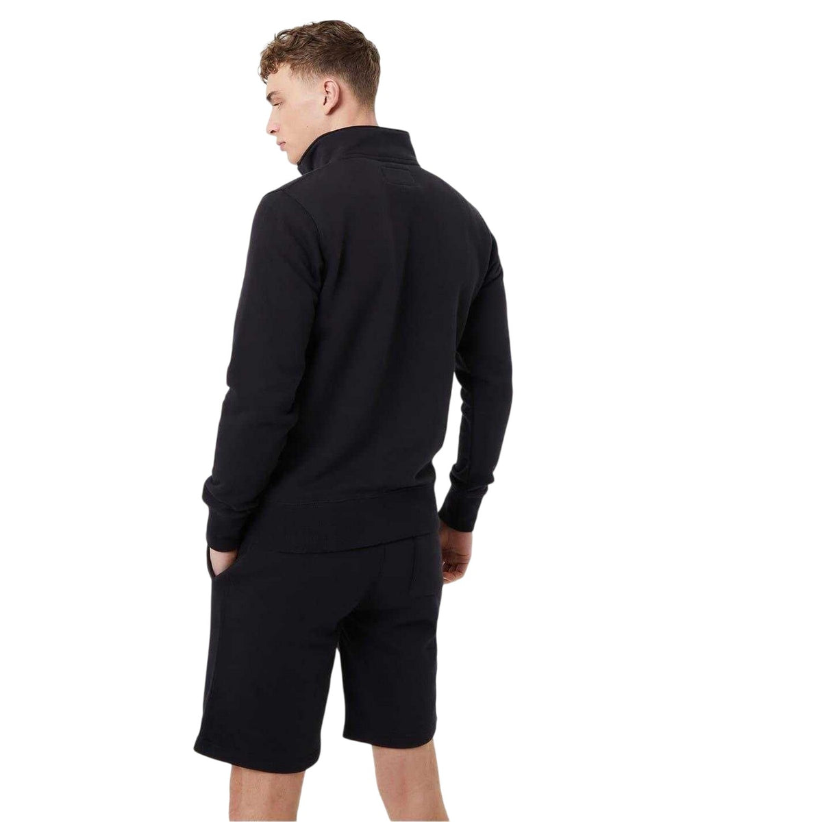 Black - Back - Jack Wills Mens Barchester Quarter Zip Sweatshirt