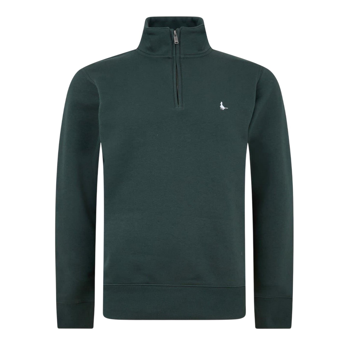 Pine - Front - Jack Wills Mens Barchester Quarter Zip Sweatshirt