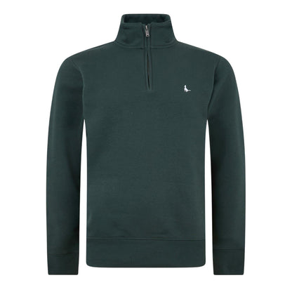 Pine - Front - Jack Wills Mens Barchester Quarter Zip Sweatshirt