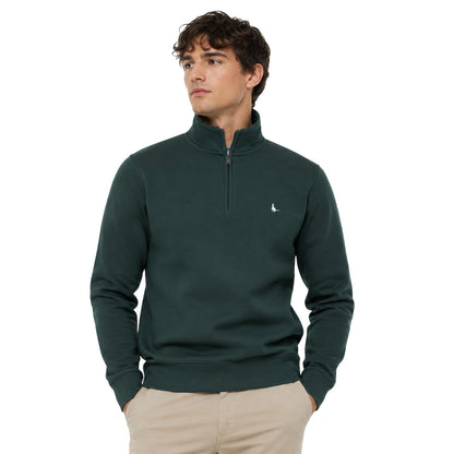Pine - Side - Jack Wills Mens Barchester Quarter Zip Sweatshirt