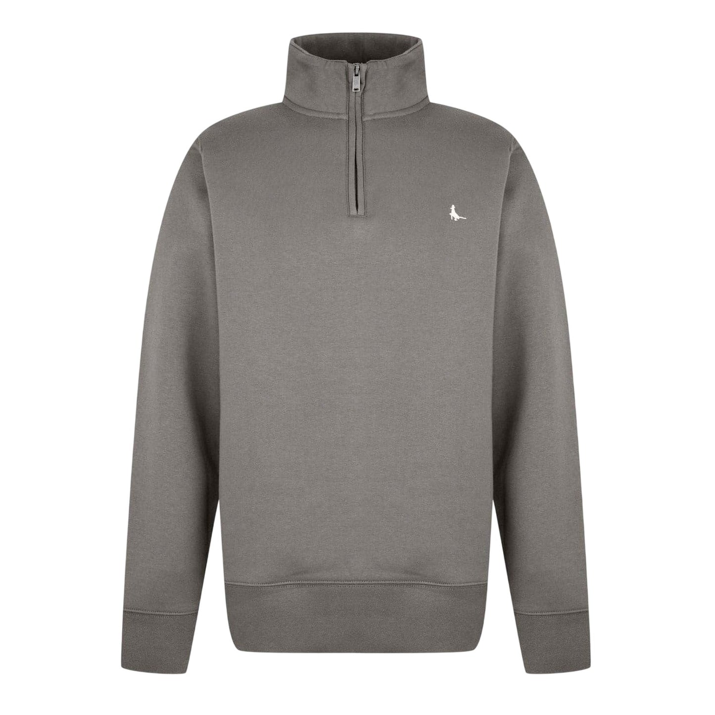 Slate - Front - Jack Wills Mens Barchester Quarter Zip Sweatshirt