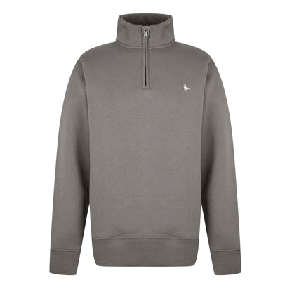 Slate - Front - Jack Wills Mens Barchester Quarter Zip Sweatshirt