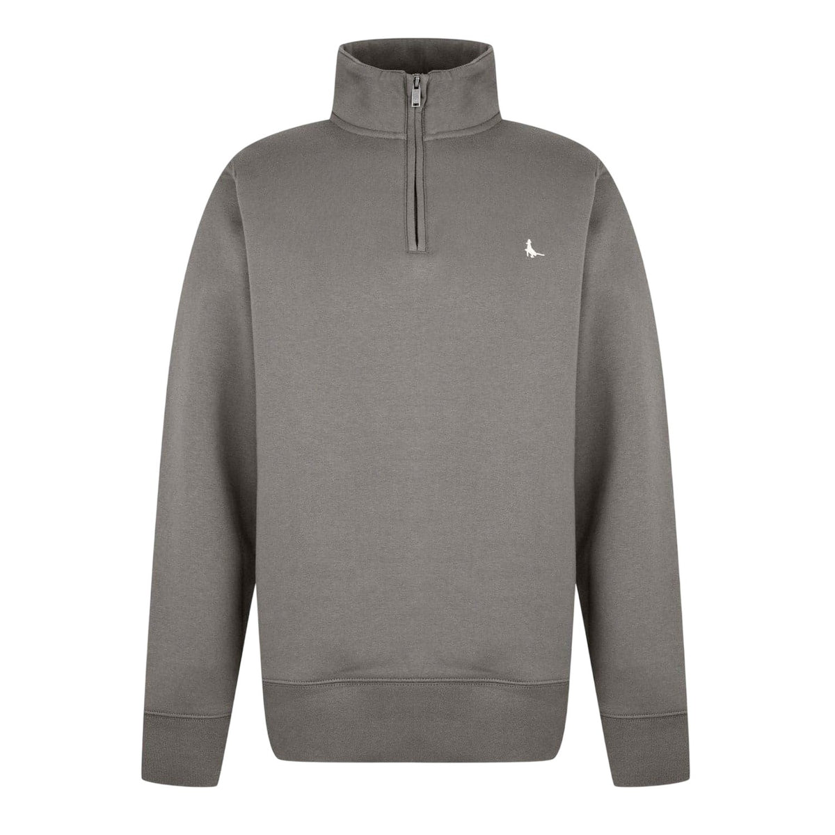 Slate - Front - Jack Wills Mens Barchester Quarter Zip Sweatshirt