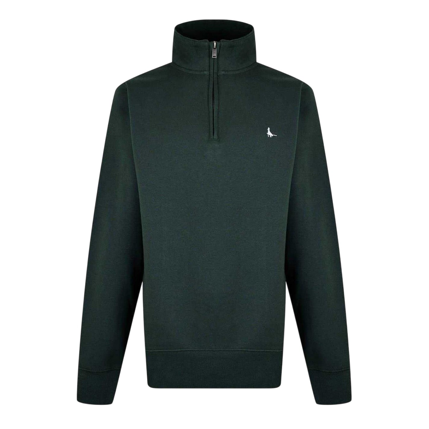 Evergreen - Front - Jack Wills Mens Barchester Quarter Zip Sweatshirt