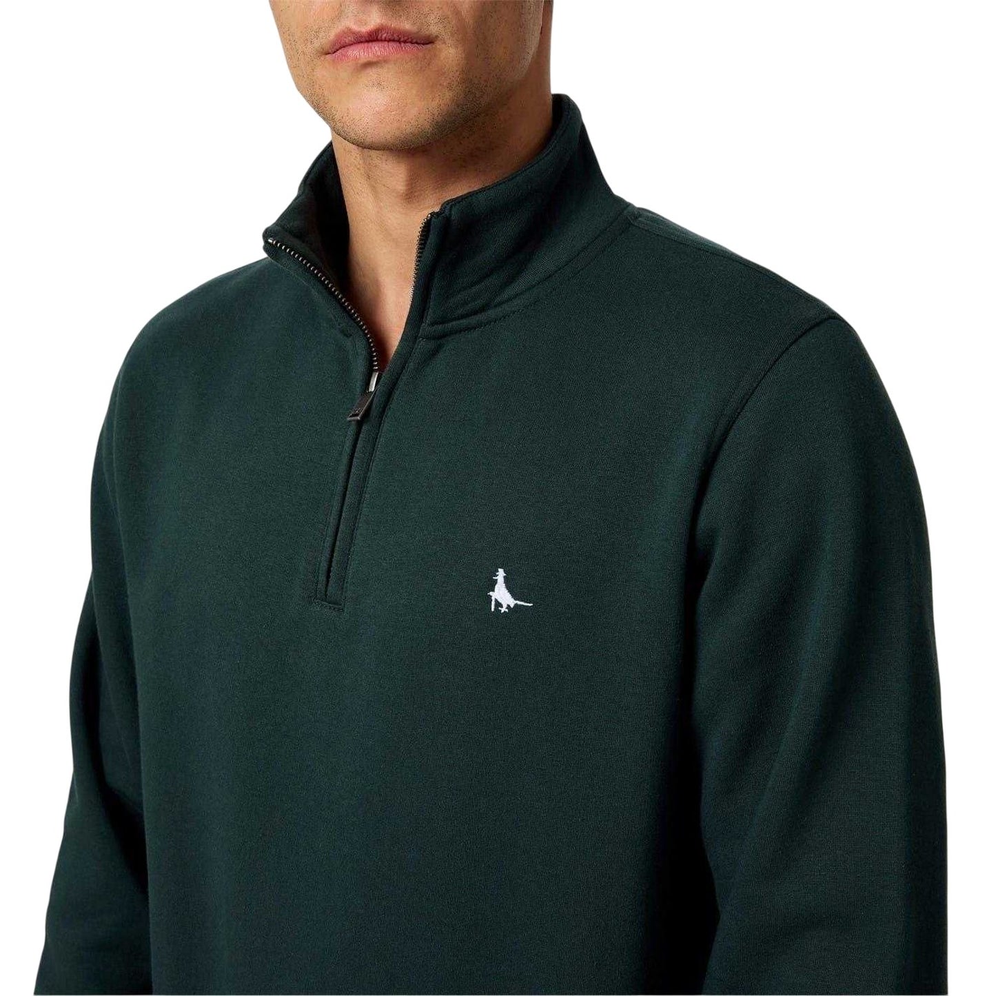 Evergreen - Side - Jack Wills Mens Barchester Quarter Zip Sweatshirt
