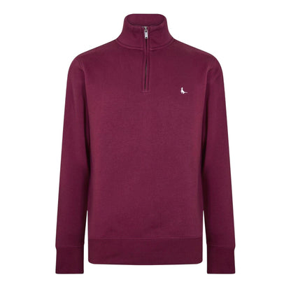 Fig - Front - Jack Wills Mens Barchester Quarter Zip Sweatshirt