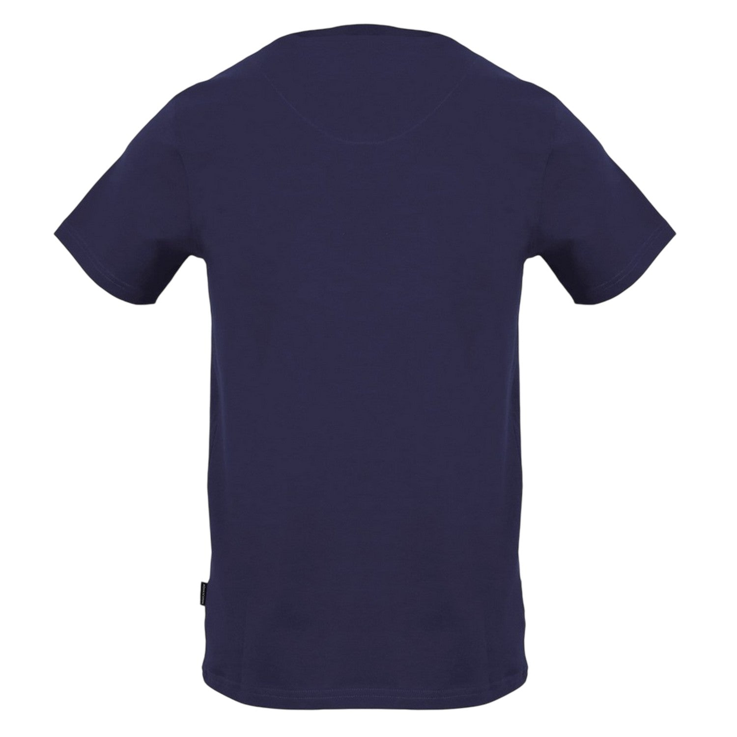 Navy - Back - Aquascutum Mens Vertical Logo Crew Neck T-Shirt