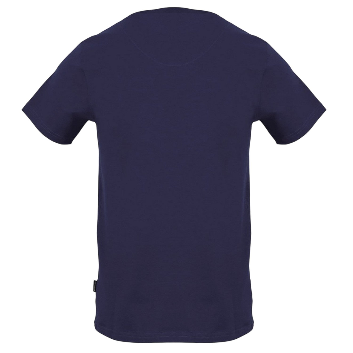 Navy - Back - Aquascutum Unisex Adult Lettering Print Crew Neck T-Shirt