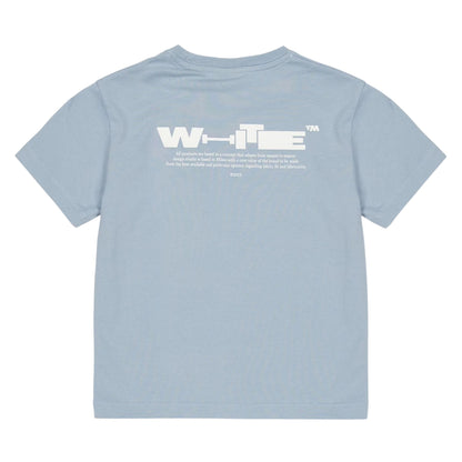 Blue - Back - Off White Childrens-Kids Logo Back Print T-Shirt