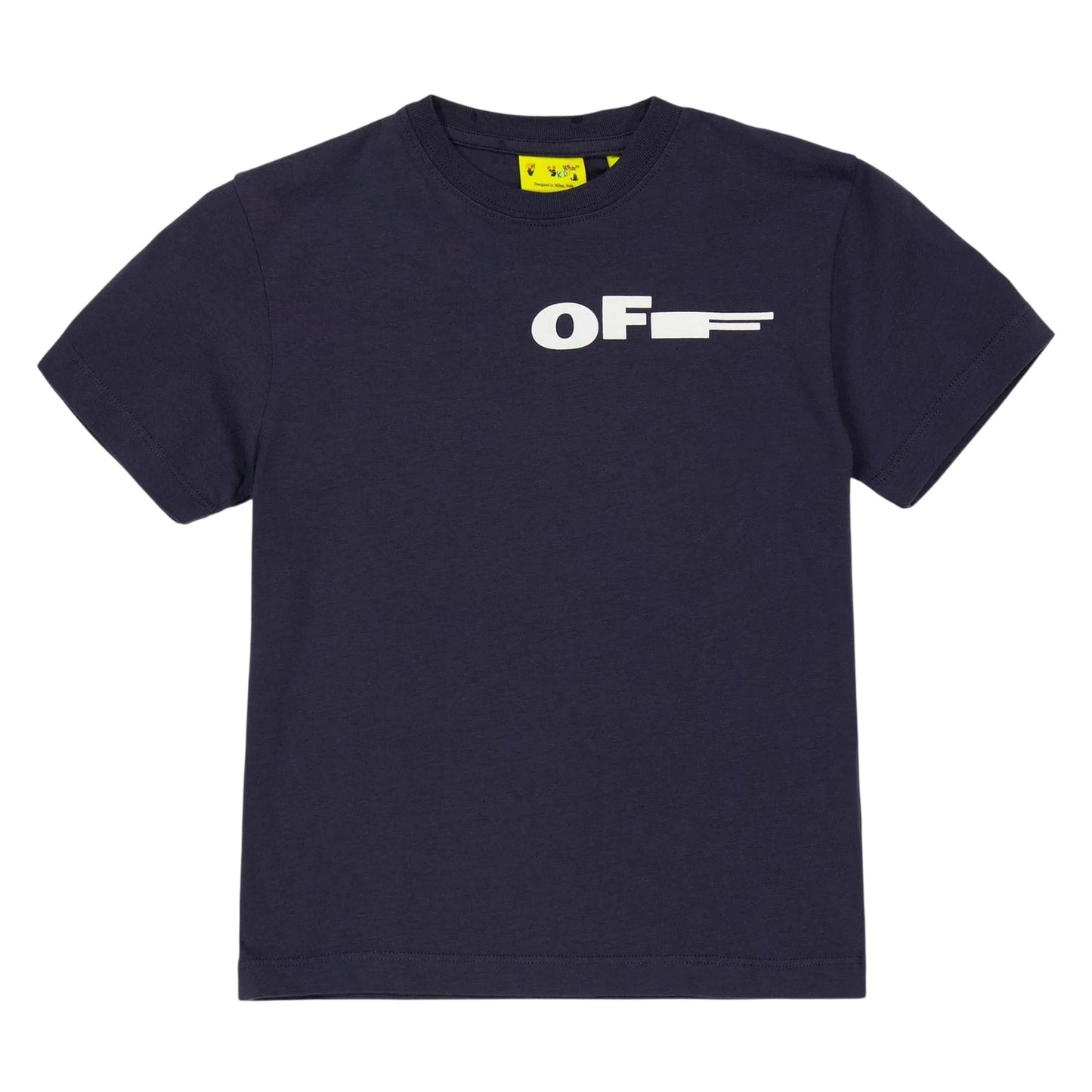 Dark Blue - Front - Off White Childrens-Kids Logo Back Print T-Shirt