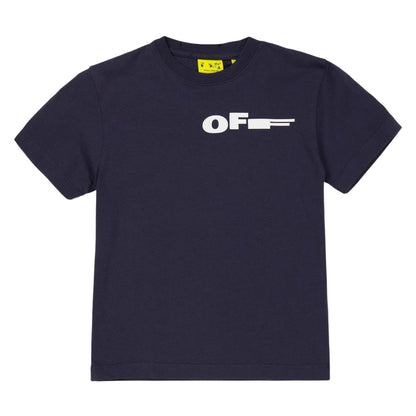 Dark Blue - Front - Off White Childrens-Kids Logo Back Print T-Shirt