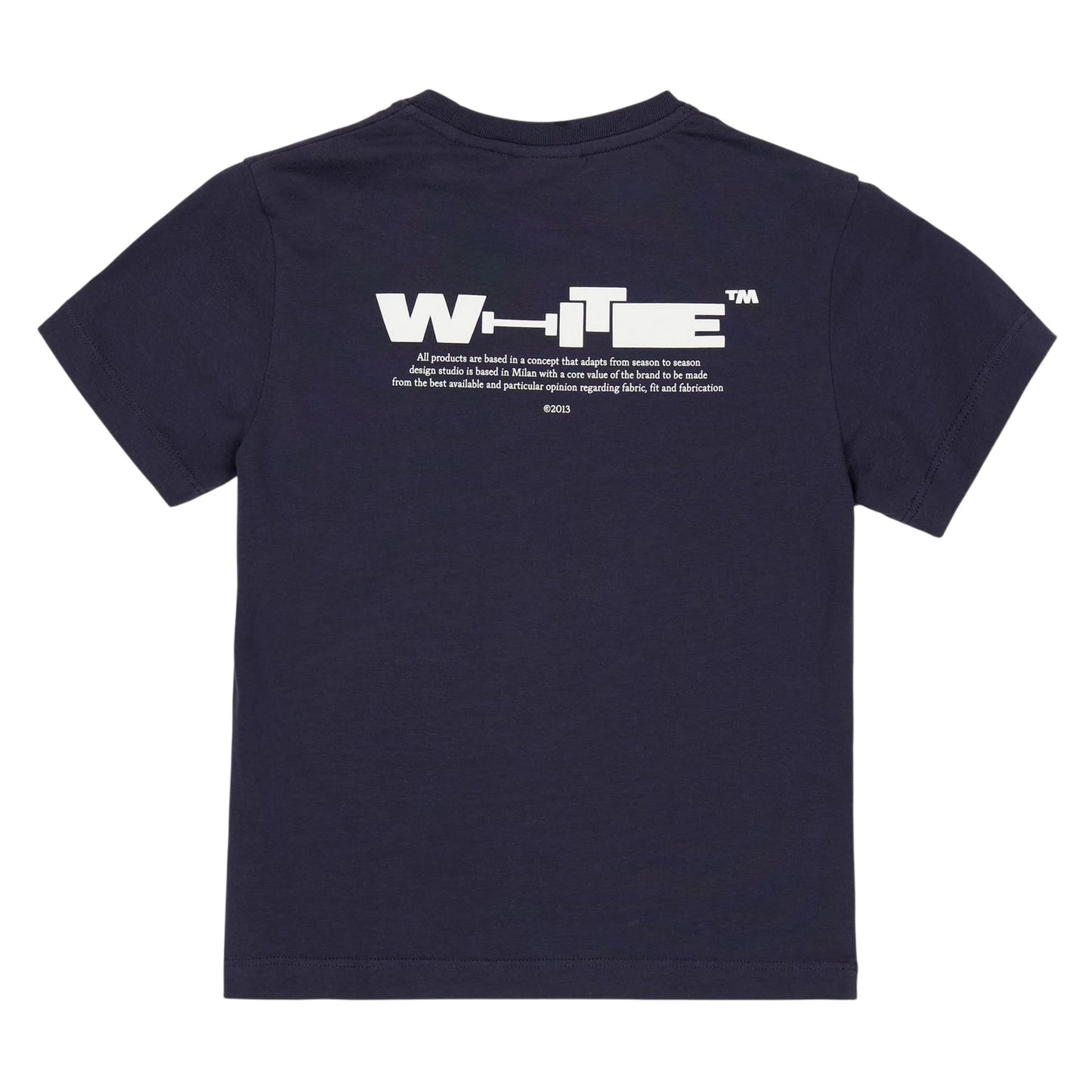 Dark Blue - Back - Off White Childrens-Kids Logo Back Print T-Shirt