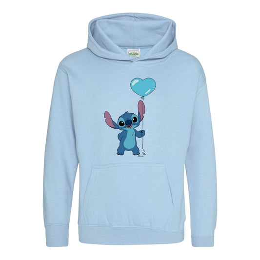 Light Blue - Front - Lilo & Stitch Childrens-Kids Balloon Hoodie