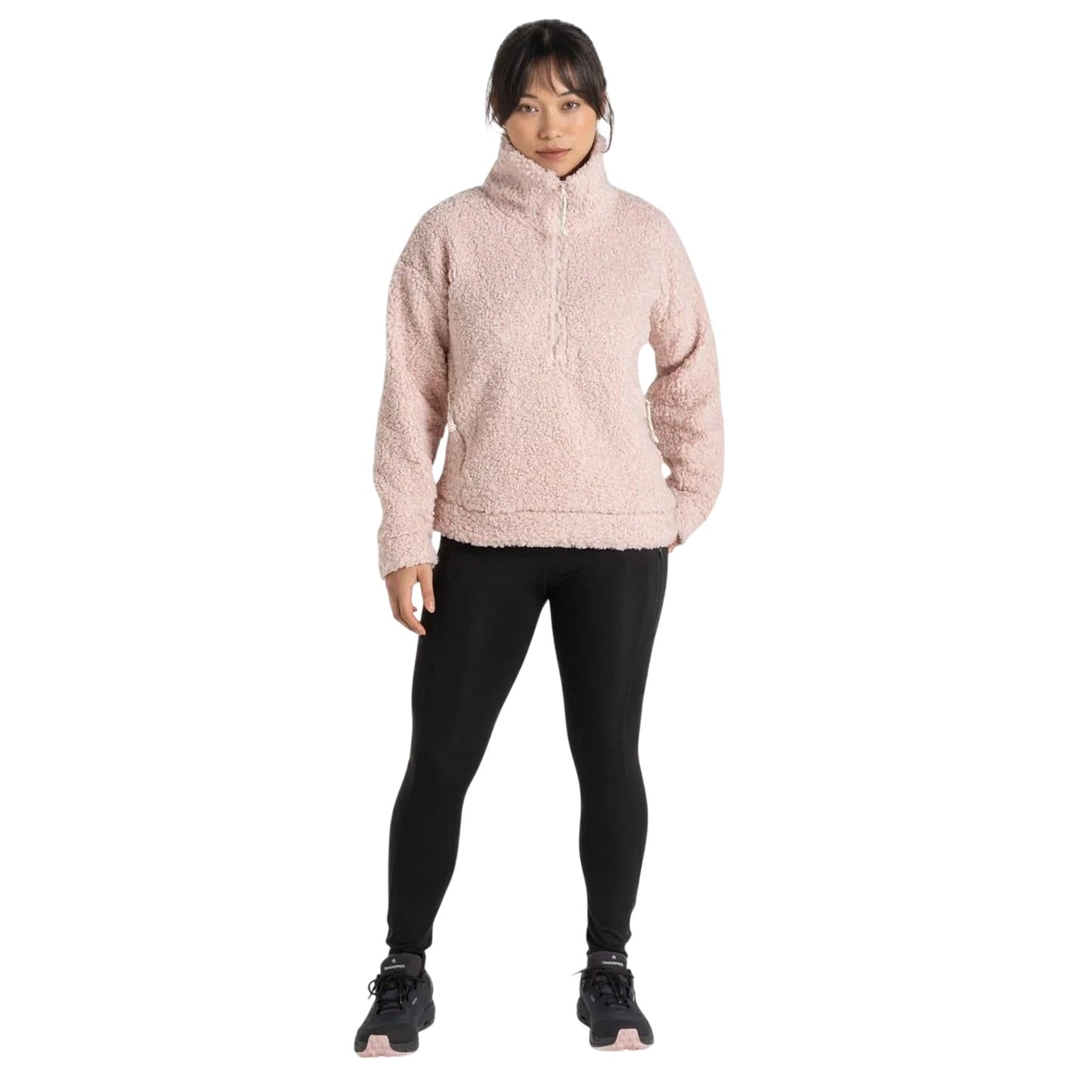 Calico - Pack Shot - Craghoppers Womens-Ladies Ciara Sherpa Fleece Funnel Neck Sweatshirt