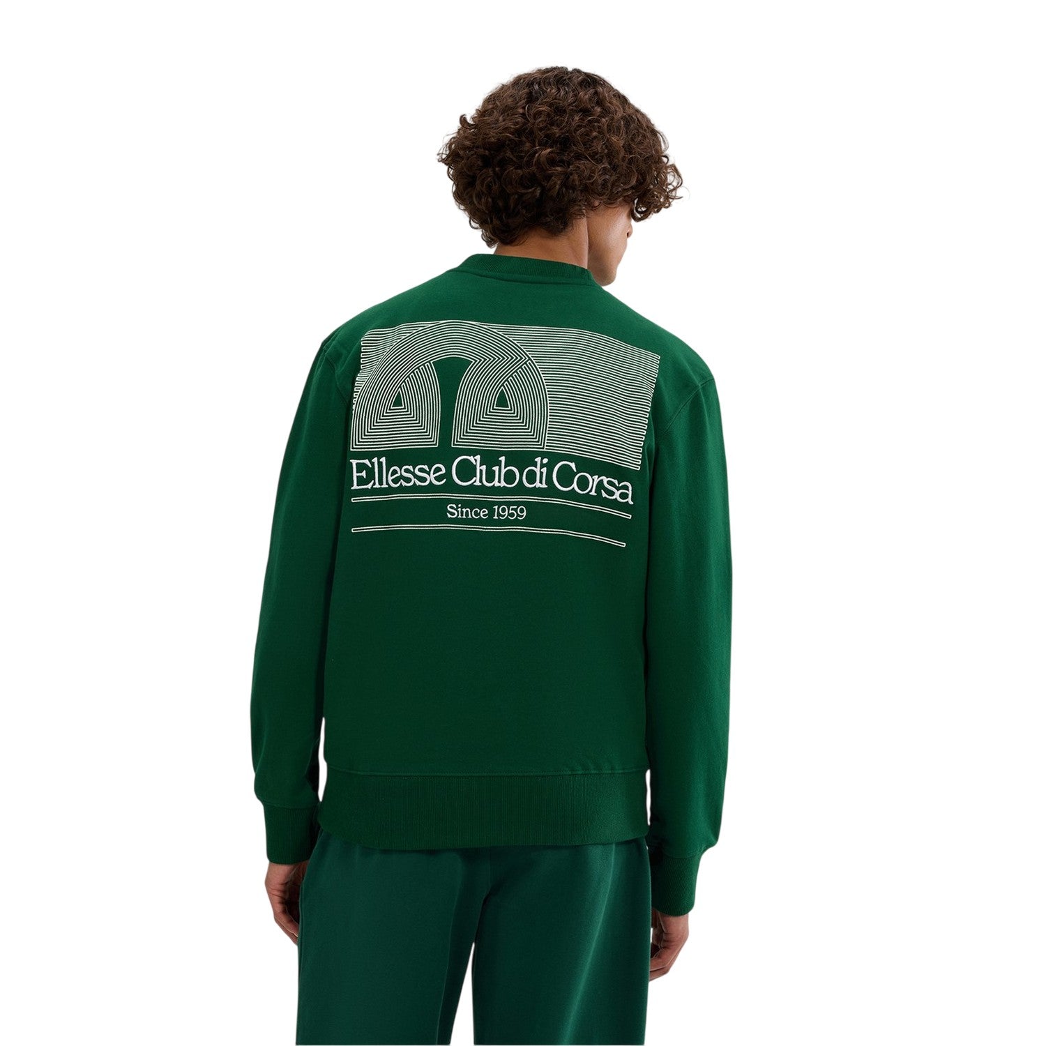Dark Green - Back - Ellesse Unisex Adult Club Di Corsa Sweatshirt